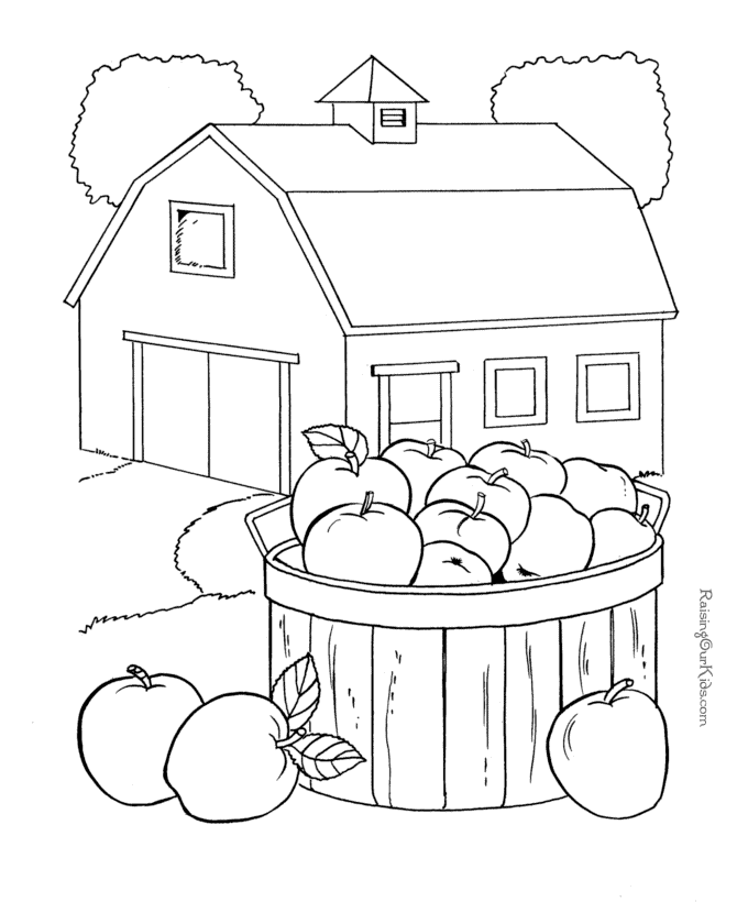 farm house drawing easy