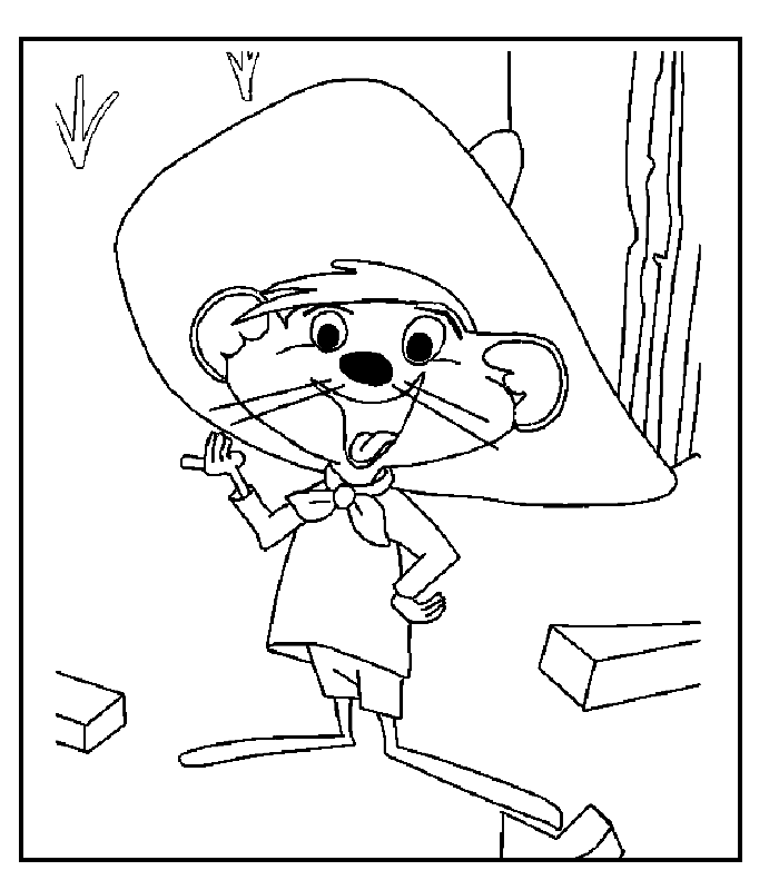 Easy Speedy Gonzales Coloring Page - ColoringAll