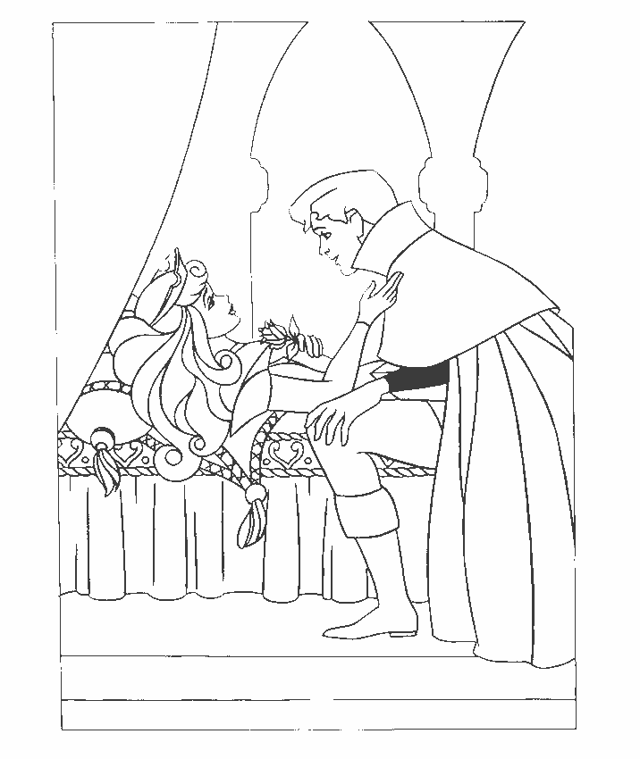 Coloring Page - Sleeping beauty coloring Page