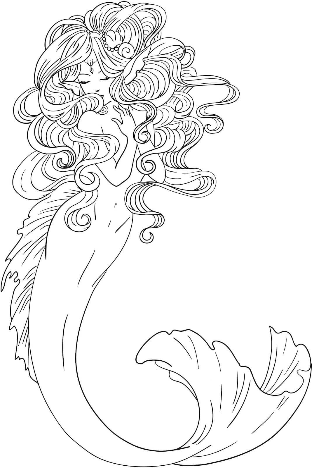 mermaid coloring pages for adults - Clip Art Library