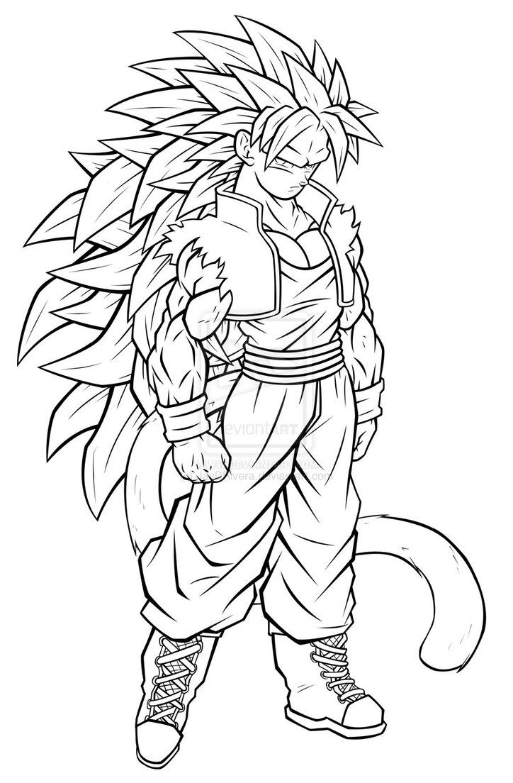 Son Goku Super Saiyajin 3 780X1024 para colorir