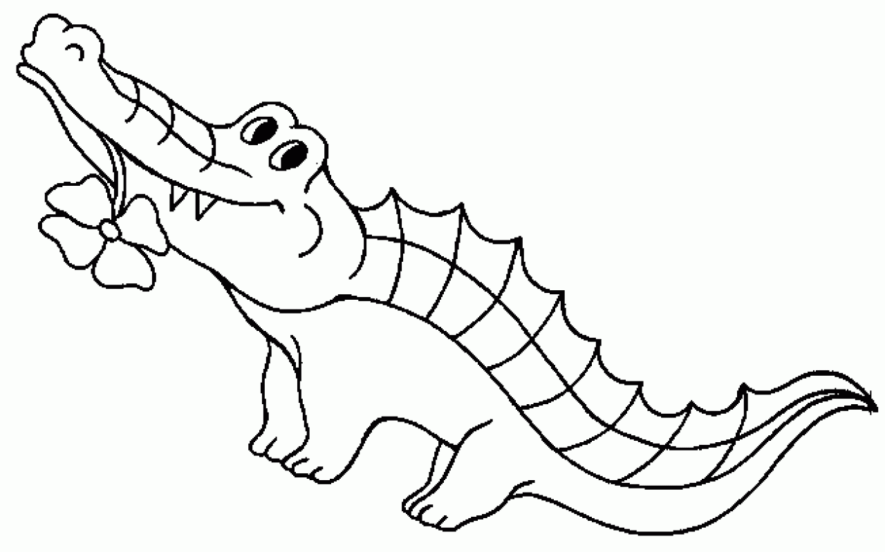 Crocodile Coloring Page. illustration of Cartoon crocodile for Coloring  book 11357951 Vector Art at Vecteezy