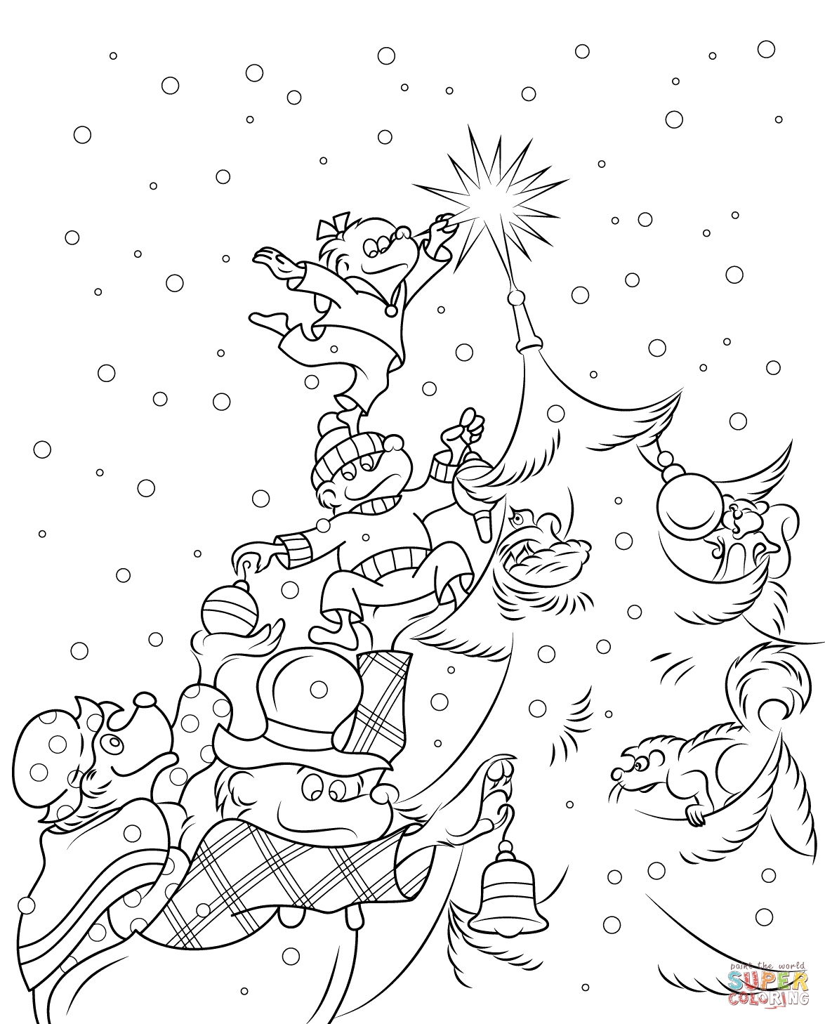 The Berenstain Bears Christmas Tree coloring page | Free Printable