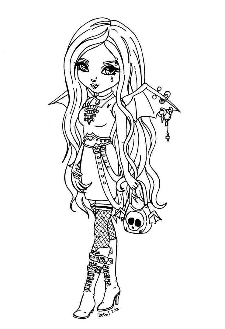 Anime Girl With Nothing On Coloring Page - Coloring Pages