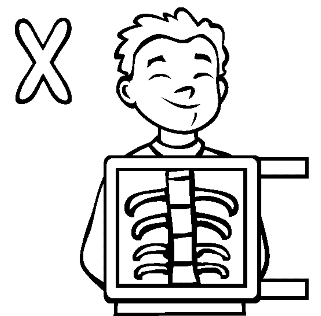 x ray clip art black and white