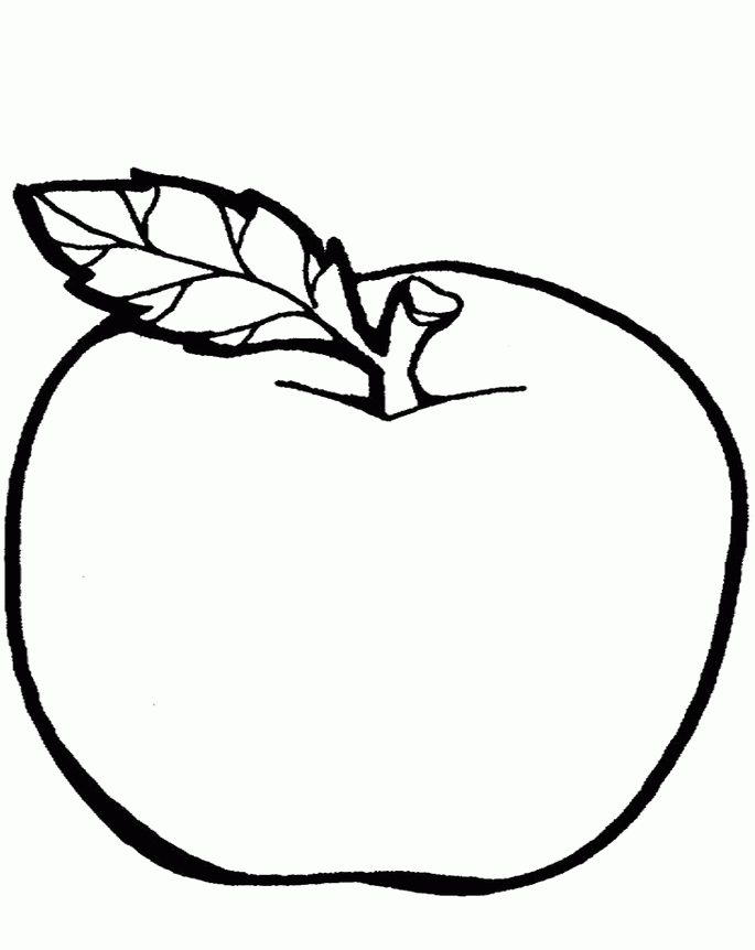 Apple fruit isolated coloring page for kids Vector Image