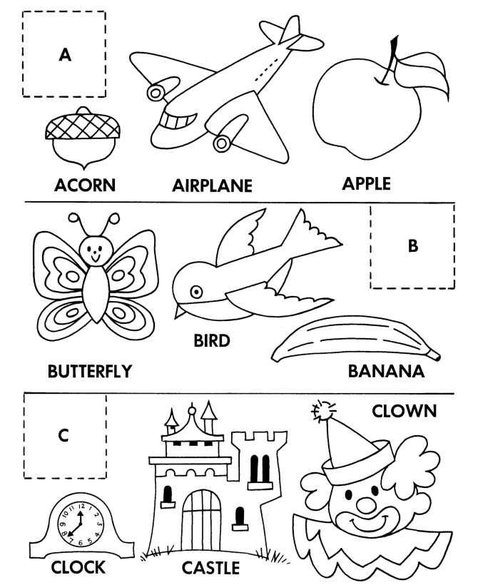 Abc Coloring Activity And Matching Activity Clip Art Library