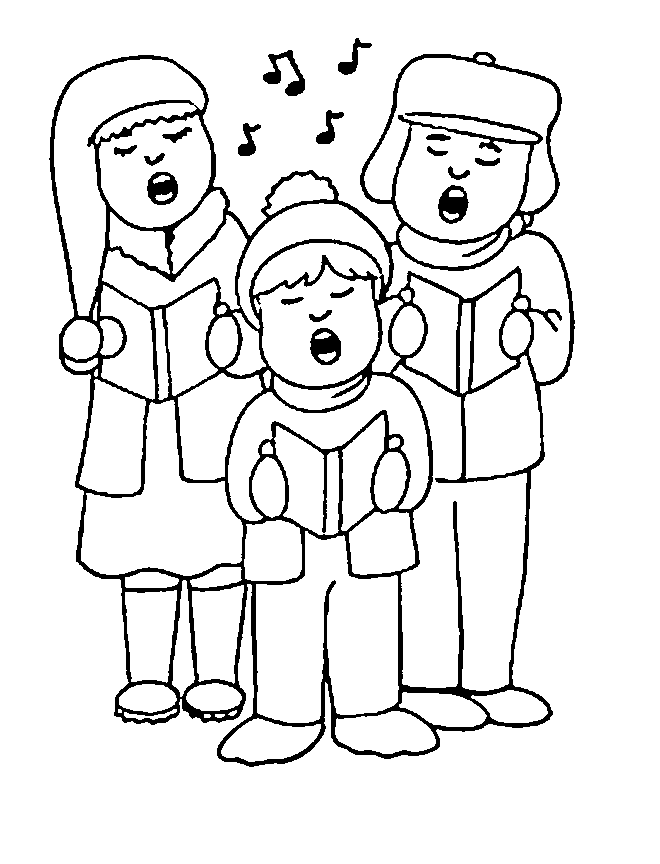 christmas carols coloring page - Clip Art Library