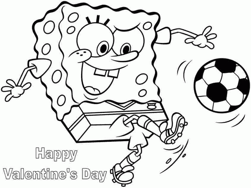 Spongebob Valentine Coloring Sheets Printable Free For Kids  Boys