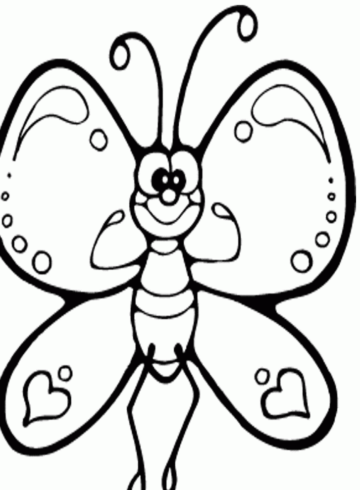 Butterfly Cartoon Kids Coloring Pages :Kids Coloring Pages