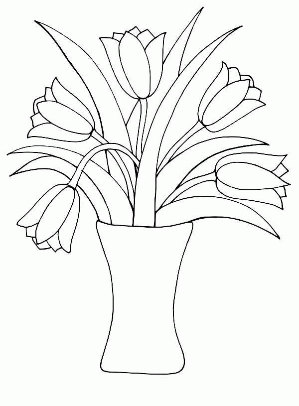 Beautiful Flower Flower Vase Coloring Pages - meandastranger