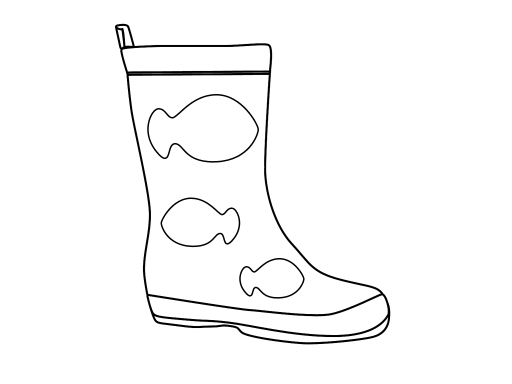 rain boots coloring page - Clip Art Library