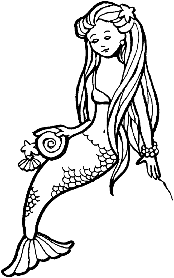 Mermaid Clipart Black And White Clip Art Library