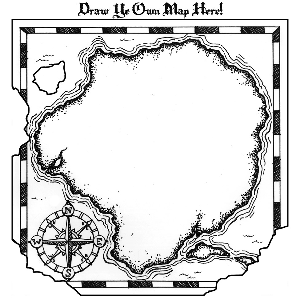 Printable Treasure Map Coloring Page