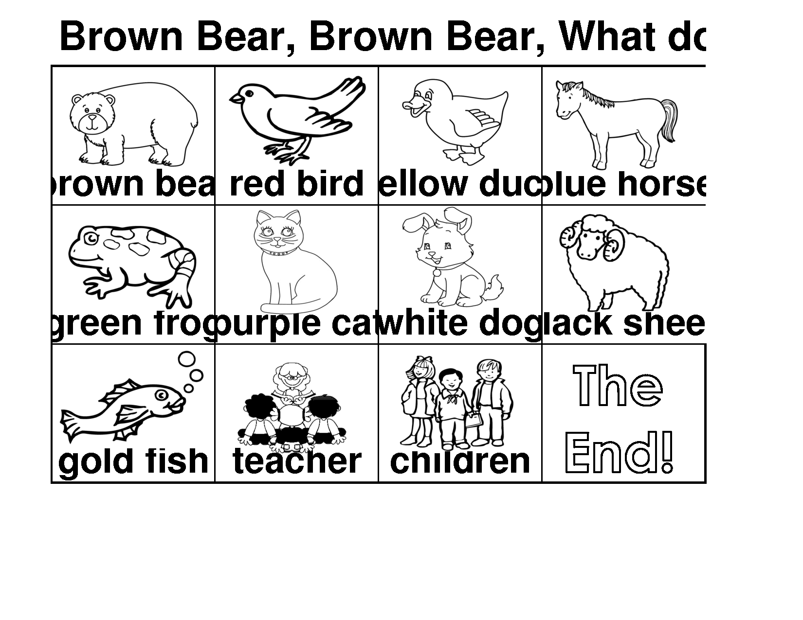 printable brown bear brown bear what do you see activities Clip Art