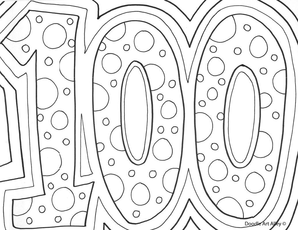 100th Birthday Coloring Page Clip Art Library