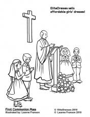 First Communion Mass Page to Colour | Catholic Coloring Pages for Kid