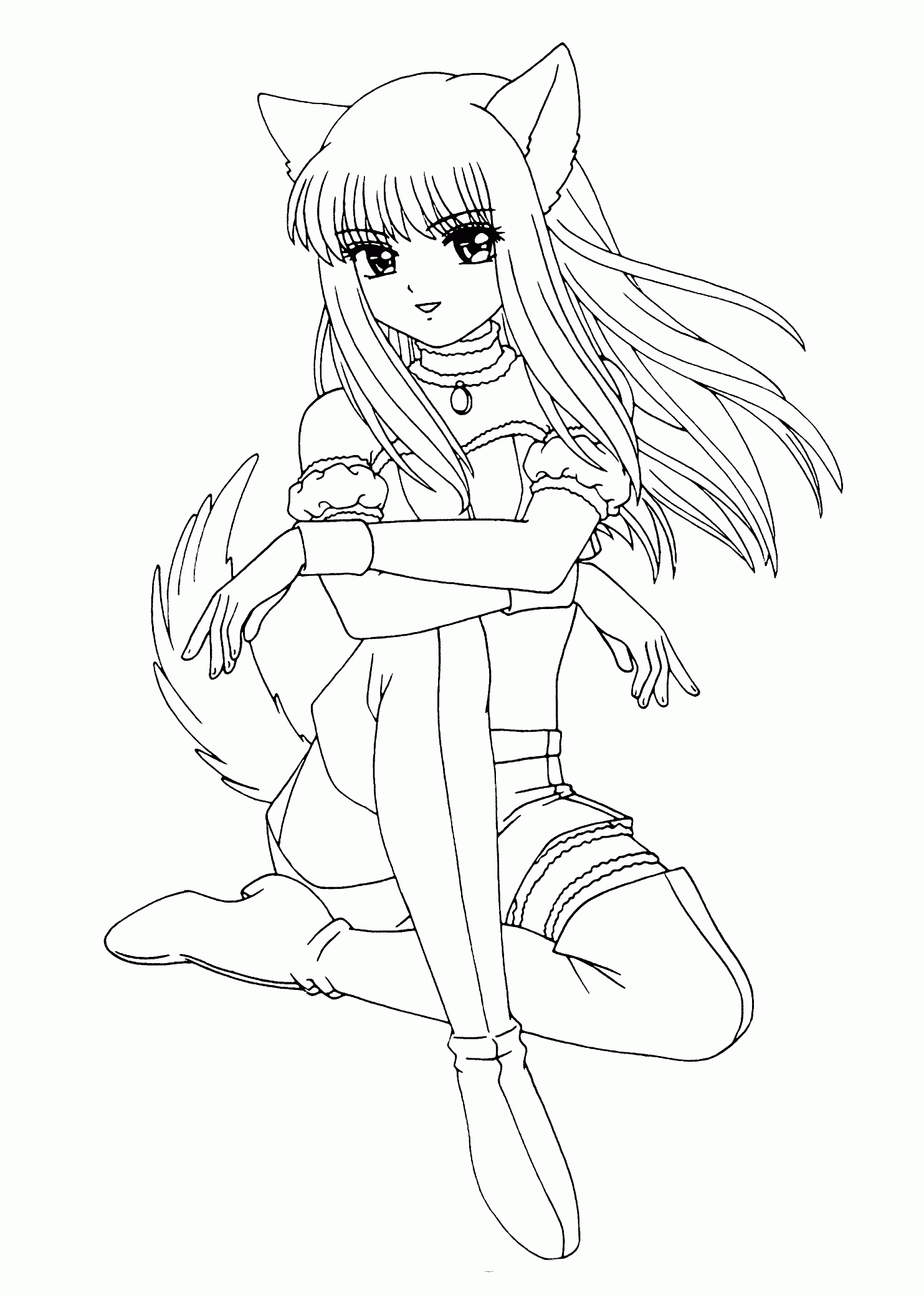 Buy Cute Girl Colouring Page Anime Colouring Page Colouring Online in India   Etsy