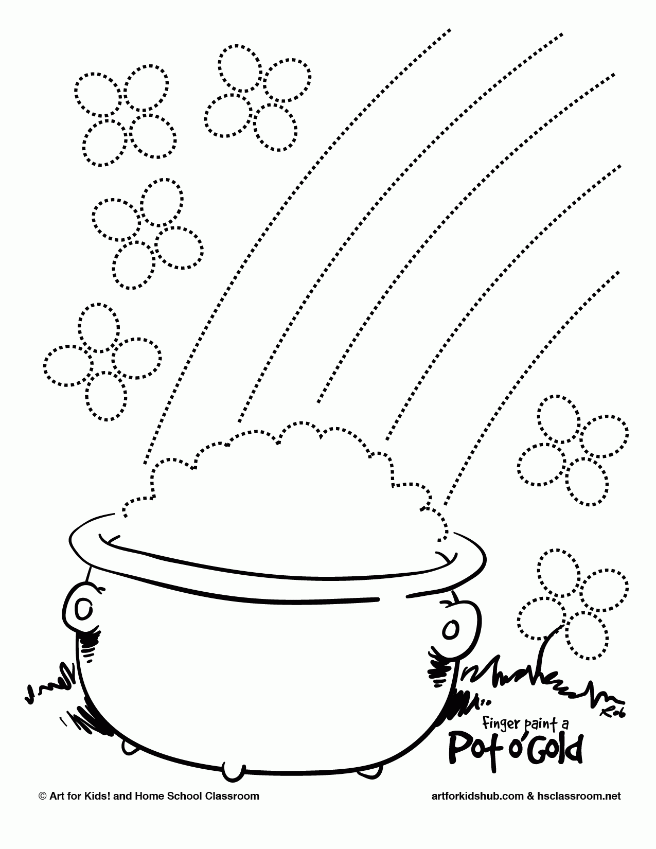 Rainbow With Pot Of Gold Coloring Pages