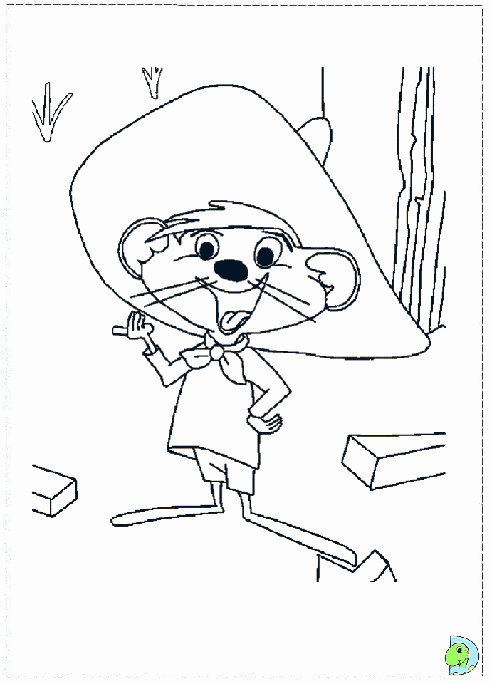 Easy Speedy Gonzales Coloring Page - ColoringAll