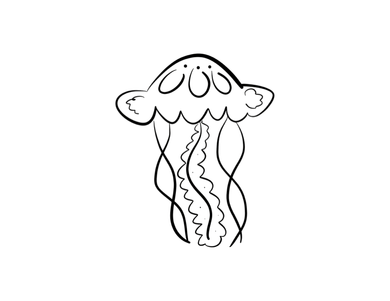j for jelly fish coloring page - Clip Art Library