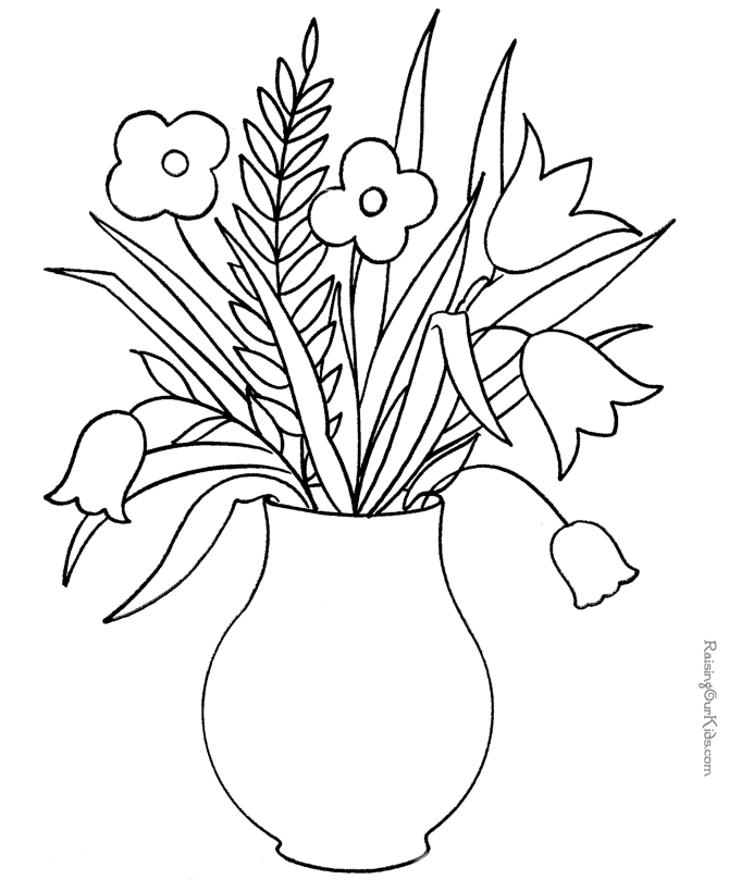 Premium Vector  Coloring book for kids flower vase vector