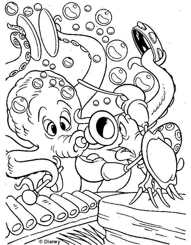 Octopus Cartoon Coloring Pages