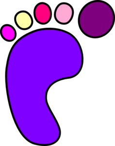 Colorful Footprint Graphic for Kids’ Education and Design Projects