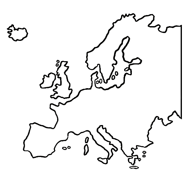 Western Europe Outline Map