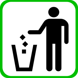 A person dropping trash into a waste bin, symbolizing proper waste disposal.