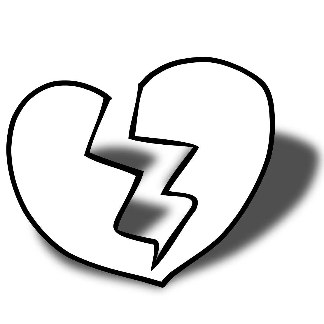 Black And White Broken Heart Png Clip Art Library