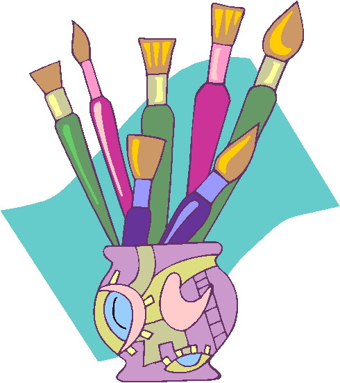 Art Supplies - Paintbrushes in Decorative Vase for Creative Inspiration