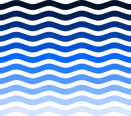 Gradient blue ocean wave pattern from deep navy to light sky blue with white crests.
