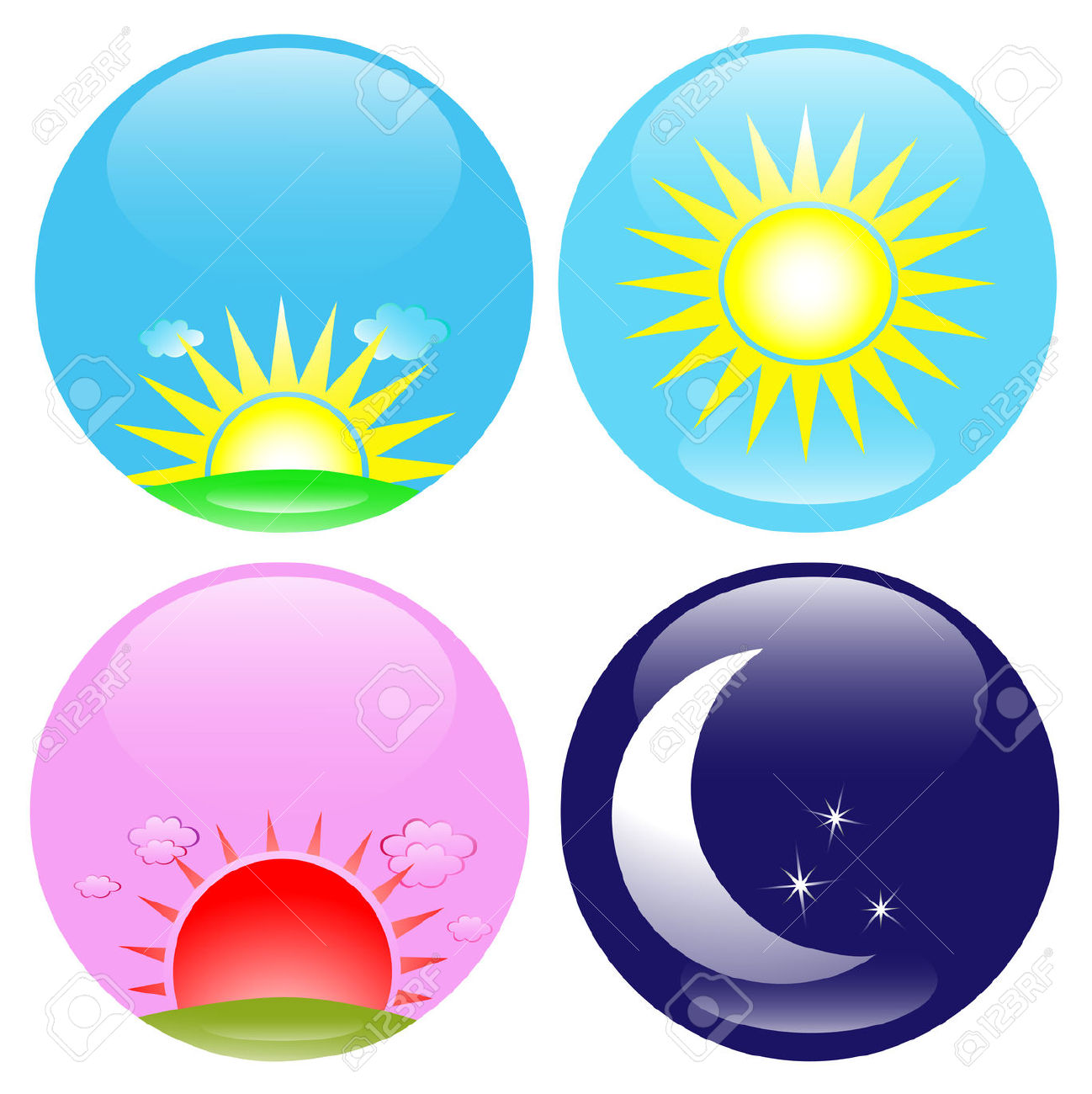 morning afternoon evening clipart - Clip Art Library