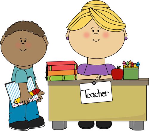 Boy Student at Teacher&Desk