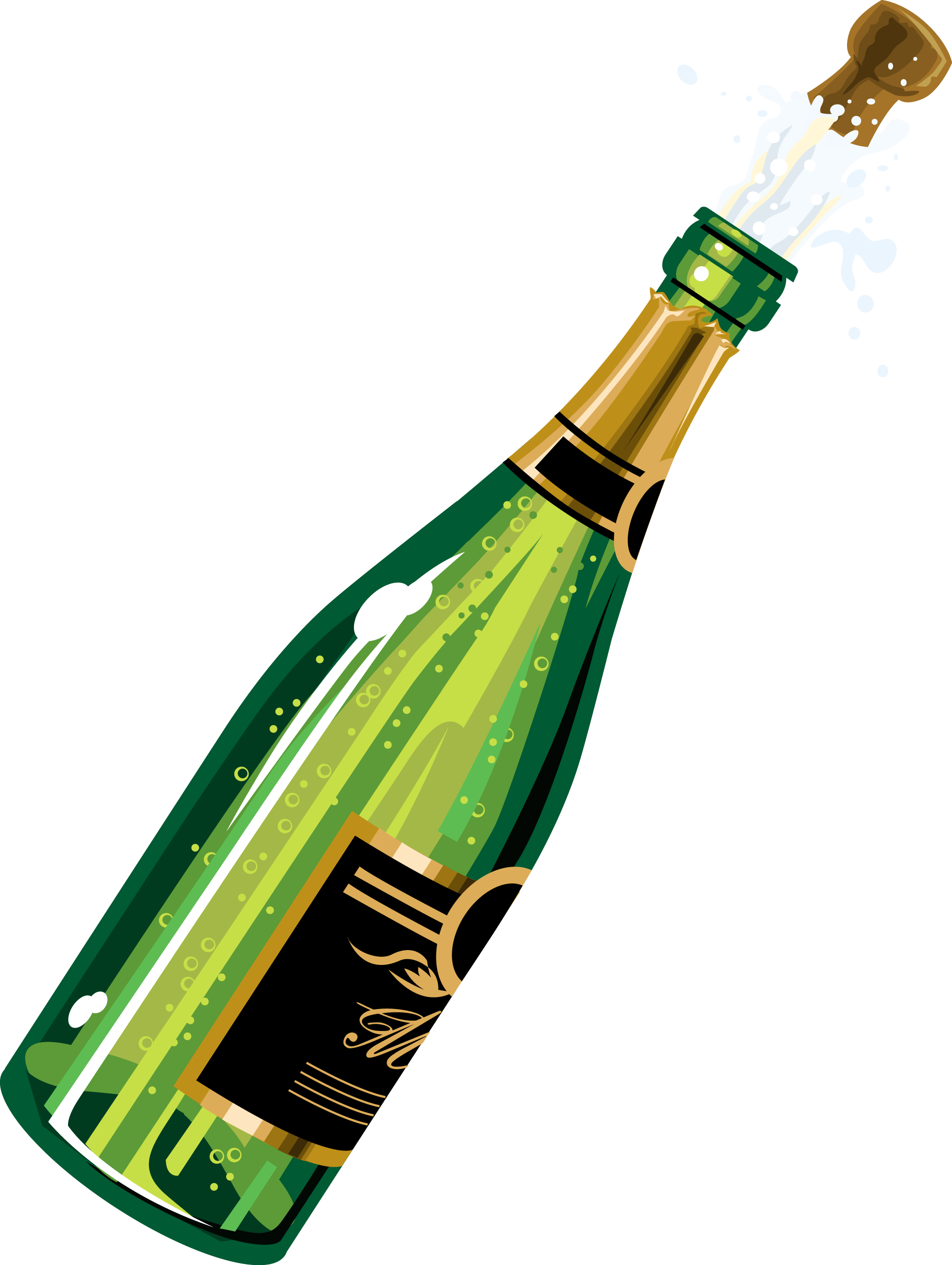 Champagne Bottle Pop Festive Celebration Illustration 35051 