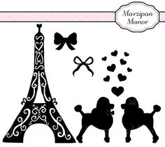 PARIS Clip Art: PINK PARIS Theme Clipart Digital Clip Art Vintage