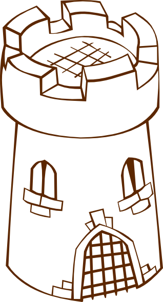 Medieval Castle Tower Illustration - Free Line Art for Educational & Creative Use