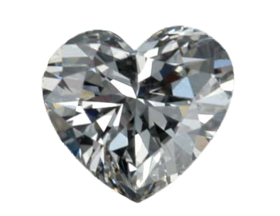 Heart-shaped brilliant-cut diamond with sparkling facets and clarity