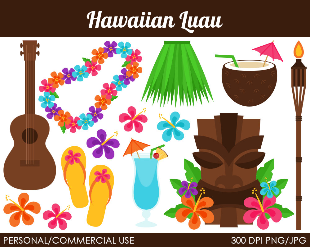 Popular items for luau clipart 