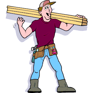 Construction Worker Carrying Lumber - Professional & Friendly Illustration