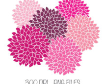 Popular items for dahlia clipart 