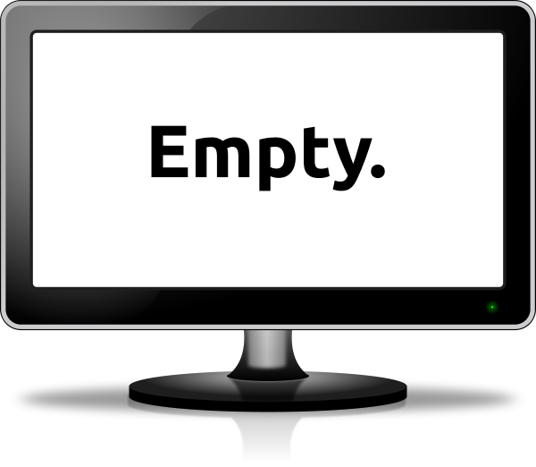 Empty monitor medium 600pixel clipart, vector clip art 