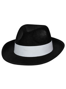 Black Fedora Hat with White Band - Stylish Accessory for Men & Women