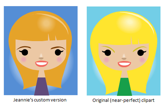 Custom Avatar Design vs. Original Clipart - Visual Comparison Guide