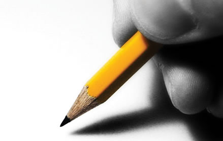 Writing with Precision - Yellow Pencil in Hand