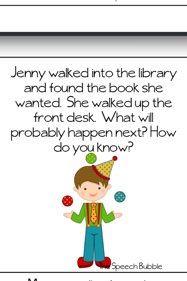 Library Story Prediction Activity for Kids | The Speech Bubble