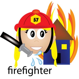 Firefighter卡通 Illustration - Emergency Response & Fire Safety Education