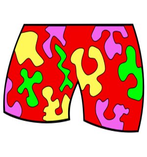 Fun Patterned Swim Trunks for Kids - Vibrant Beachwear Design