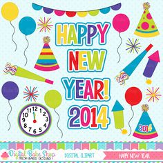 1000+ image about New Years Clipart, Printables, Digital Papers 